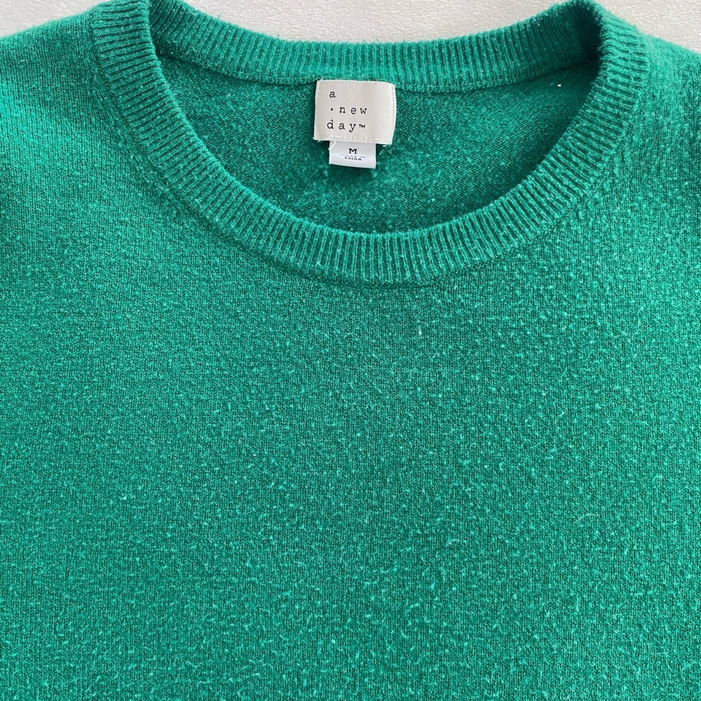 A New Day Green Crew Neck Sweater - Picture 3 of 6